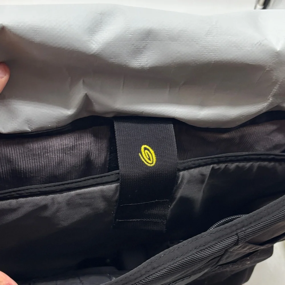 Timbuk2 Black Messenger Bag with Yellow Logo